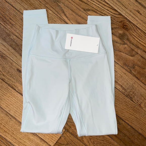 NWT LULULEMON ALIGN Pant Leggings 25” OCEAN AIR baby blue off white 8 Nulu - Picture 2 of 6